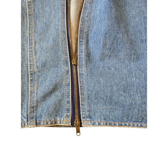 1980s Vintage Denim Zip Front Dress by Santana Size 6 Motorcycle - Picture 11 of 11